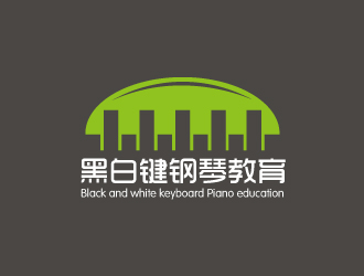 文大為的黑白鍵鋼琴教育logo設(shè)計(jì)