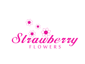 林思源的中文：草莓花朵；英文：Strawberry flowerslogo設(shè)計(jì)
