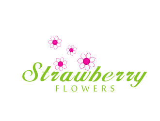 林思源的中文：草莓花朵；英文：Strawberry flowerslogo設(shè)計(jì)
