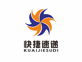 AR科技核心~雪狐設(shè)計(jì)的快捷速遞logo設(shè)計(jì)