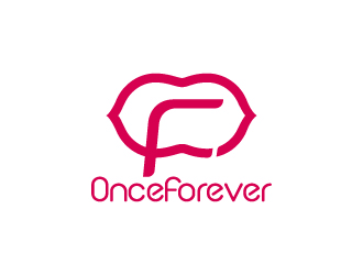 周金進的英文:onceforever +中文:萬姿艾唯logo設計