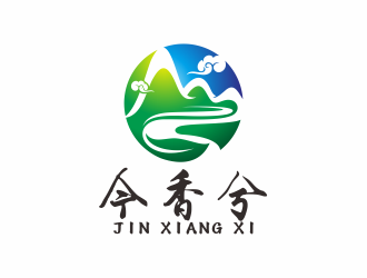 何嘉健的山水元素綠色農(nóng)產(chǎn)品logo設(shè)計(jì)