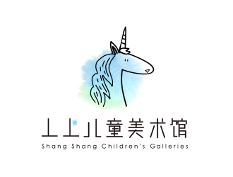線條行動(dòng)物品牌logo-丄上兒童美術(shù)館logo設(shè)計(jì)
