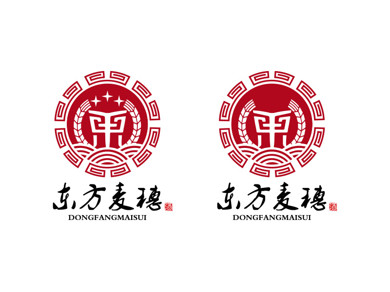 秦光華的白酒品牌，東方麥穗logo設(shè)計