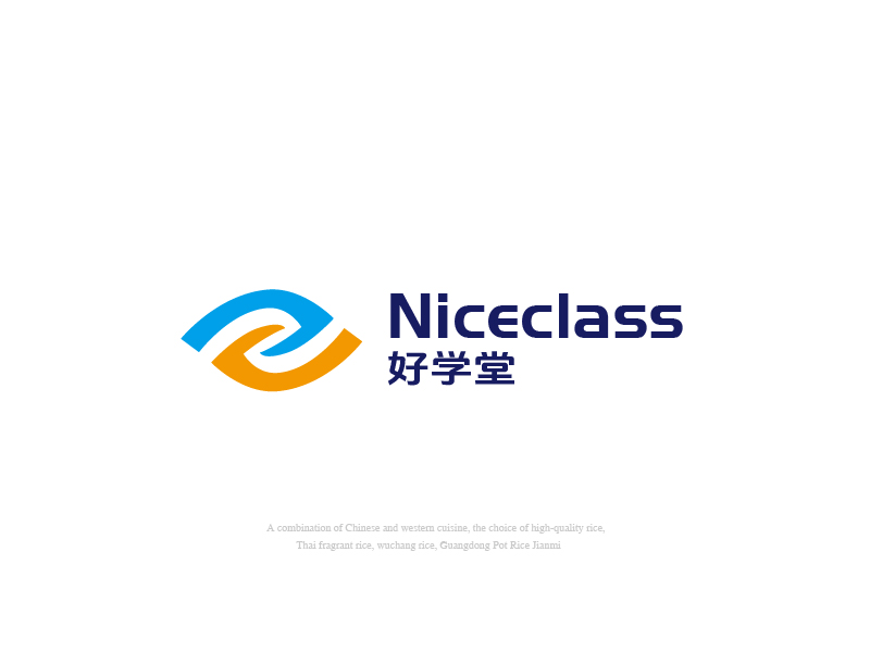 張俊的英文名字是“Niceclass ”，中文名字是“好學(xué)堂”logo設(shè)計(jì)
