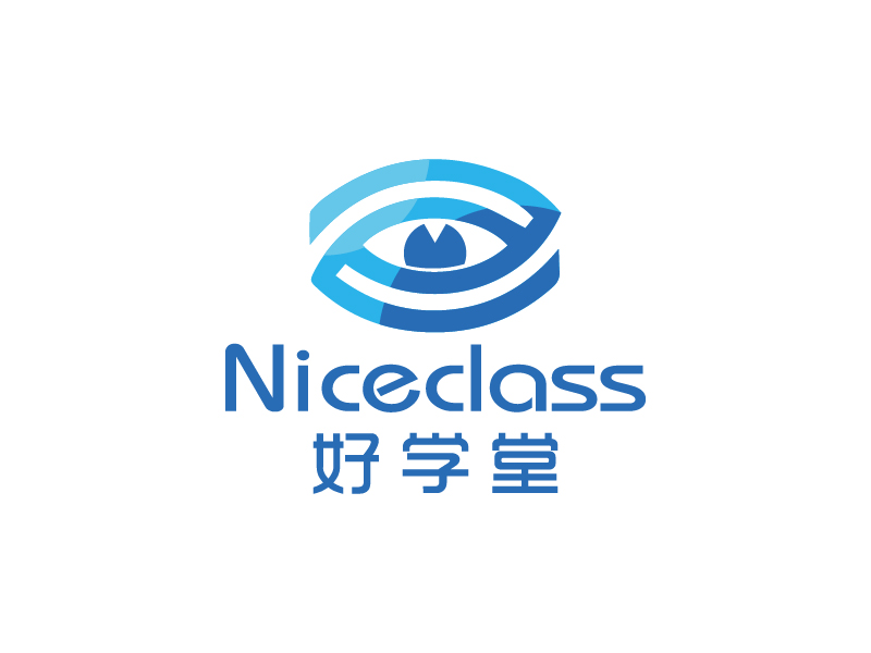 楊忠的英文名字是“Niceclass ”，中文名字是“好學(xué)堂”logo設(shè)計(jì)