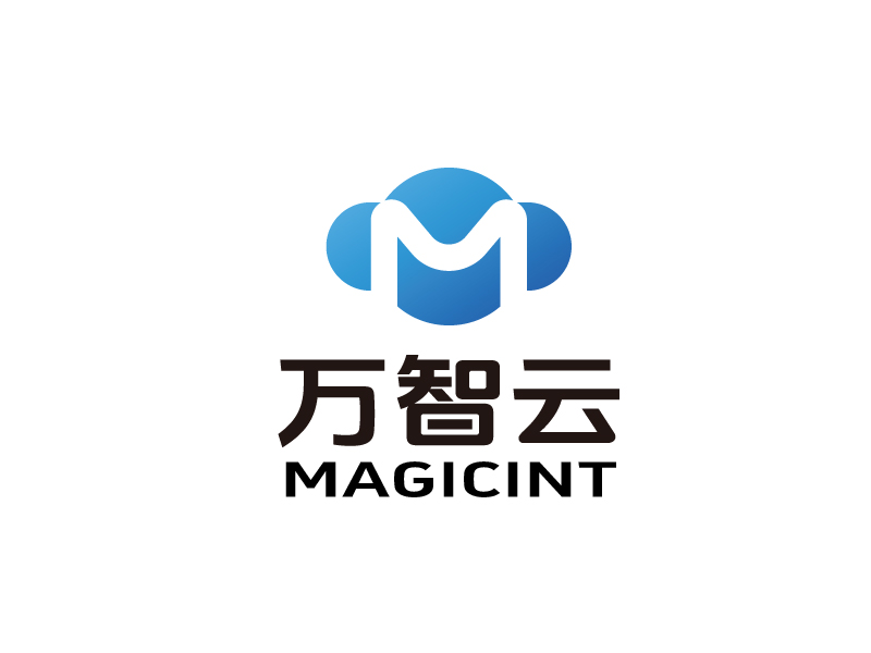 張俊的中文:萬智云 英文:magicintlogo設(shè)計