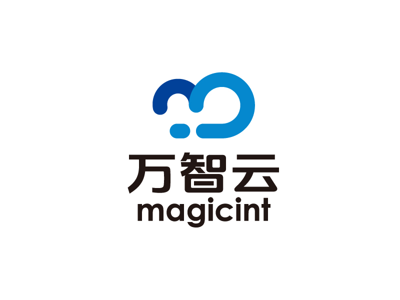 張俊的中文:萬智云 英文:magicintlogo設(shè)計