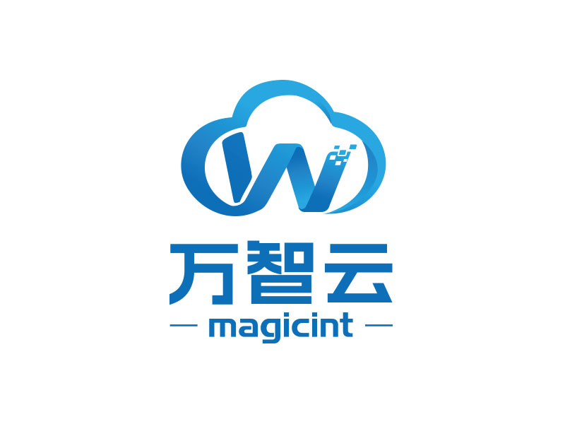 朱紅娟的中文:萬智云 英文:magicintlogo設(shè)計